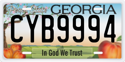 GA license plate CYB9994