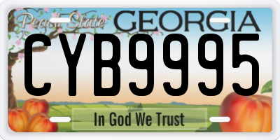 GA license plate CYB9995