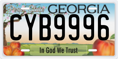 GA license plate CYB9996