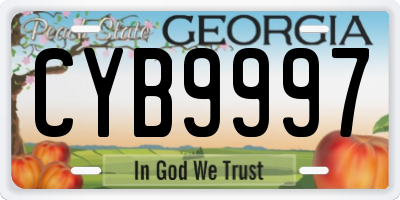 GA license plate CYB9997