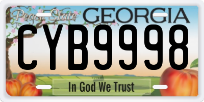 GA license plate CYB9998