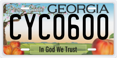 GA license plate CYC0600