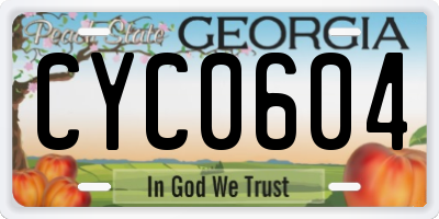 GA license plate CYC0604