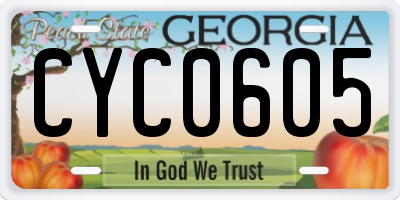 GA license plate CYC0605