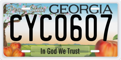 GA license plate CYC0607