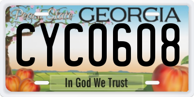 GA license plate CYC0608