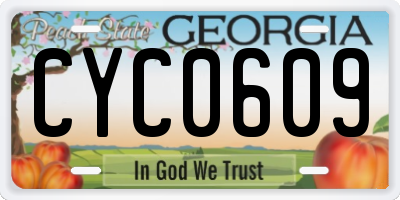 GA license plate CYC0609