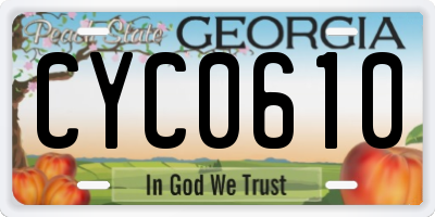GA license plate CYC0610