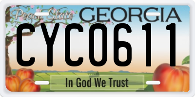 GA license plate CYC0611