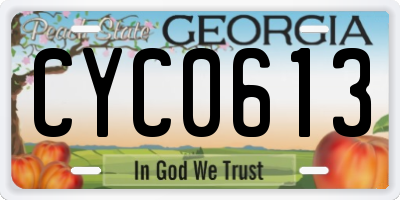 GA license plate CYC0613