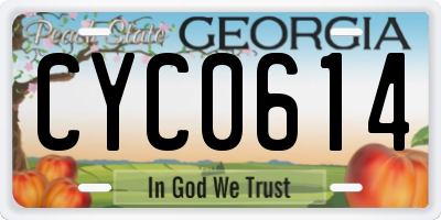 GA license plate CYC0614