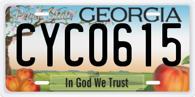 GA license plate CYC0615
