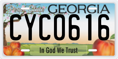 GA license plate CYC0616