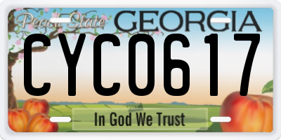 GA license plate CYC0617