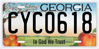 GA license plate CYC0618