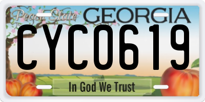 GA license plate CYC0619