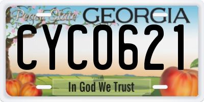 GA license plate CYC0621