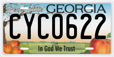 GA license plate CYC0622
