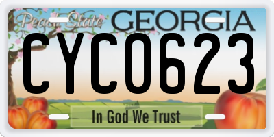 GA license plate CYC0623