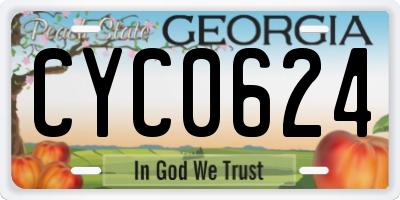 GA license plate CYC0624