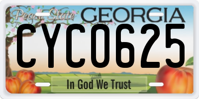 GA license plate CYC0625