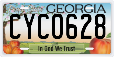 GA license plate CYC0628