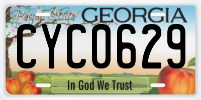 GA license plate CYC0629