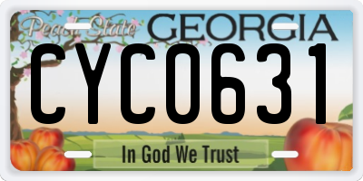 GA license plate CYC0631