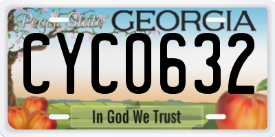 GA license plate CYC0632