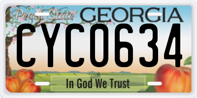 GA license plate CYC0634