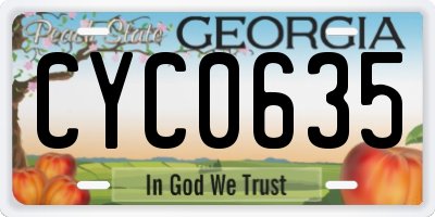 GA license plate CYC0635