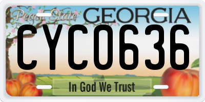 GA license plate CYC0636