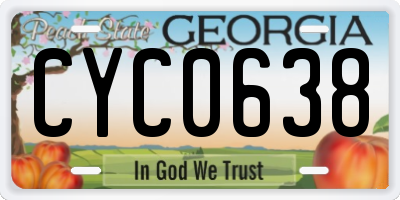 GA license plate CYC0638