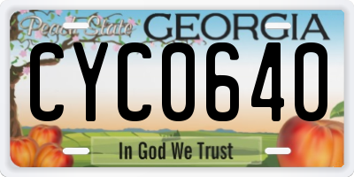 GA license plate CYC0640