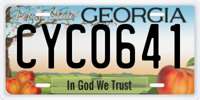 GA license plate CYC0641