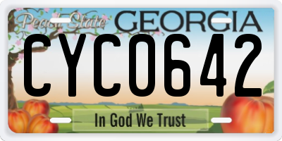 GA license plate CYC0642