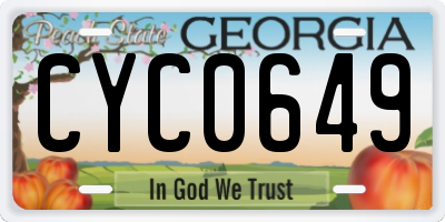 GA license plate CYC0649
