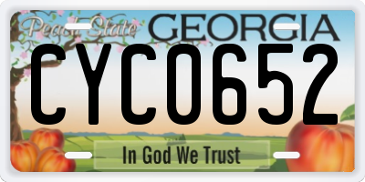 GA license plate CYC0652