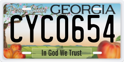 GA license plate CYC0654