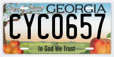 GA license plate CYC0657