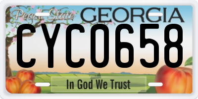 GA license plate CYC0658