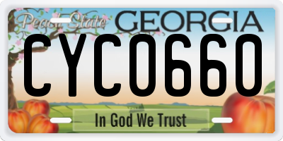GA license plate CYC0660
