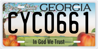 GA license plate CYC0661