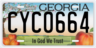GA license plate CYC0664