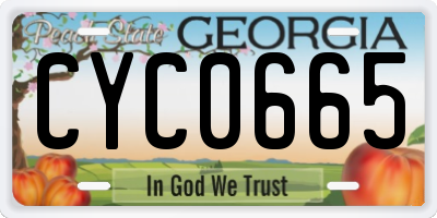 GA license plate CYC0665