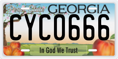 GA license plate CYC0666