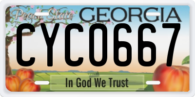 GA license plate CYC0667