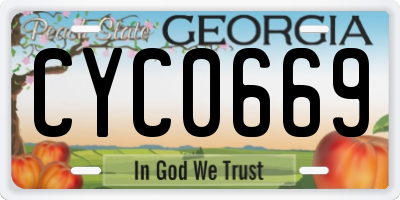 GA license plate CYC0669