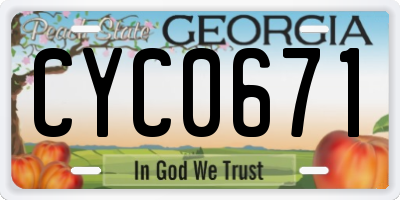 GA license plate CYC0671
