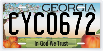 GA license plate CYC0672